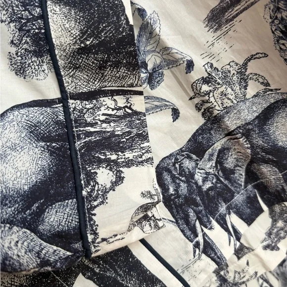 The Cat’s Pajamas Safari Toile Luxe Pima Cotton in Blue Large (current style) - Picture 6 of 16